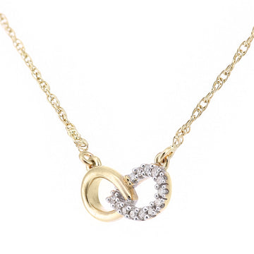 Diamond Pave Infinity Friendship Necklace In UK Hallmarked 9ct Yellow Gold